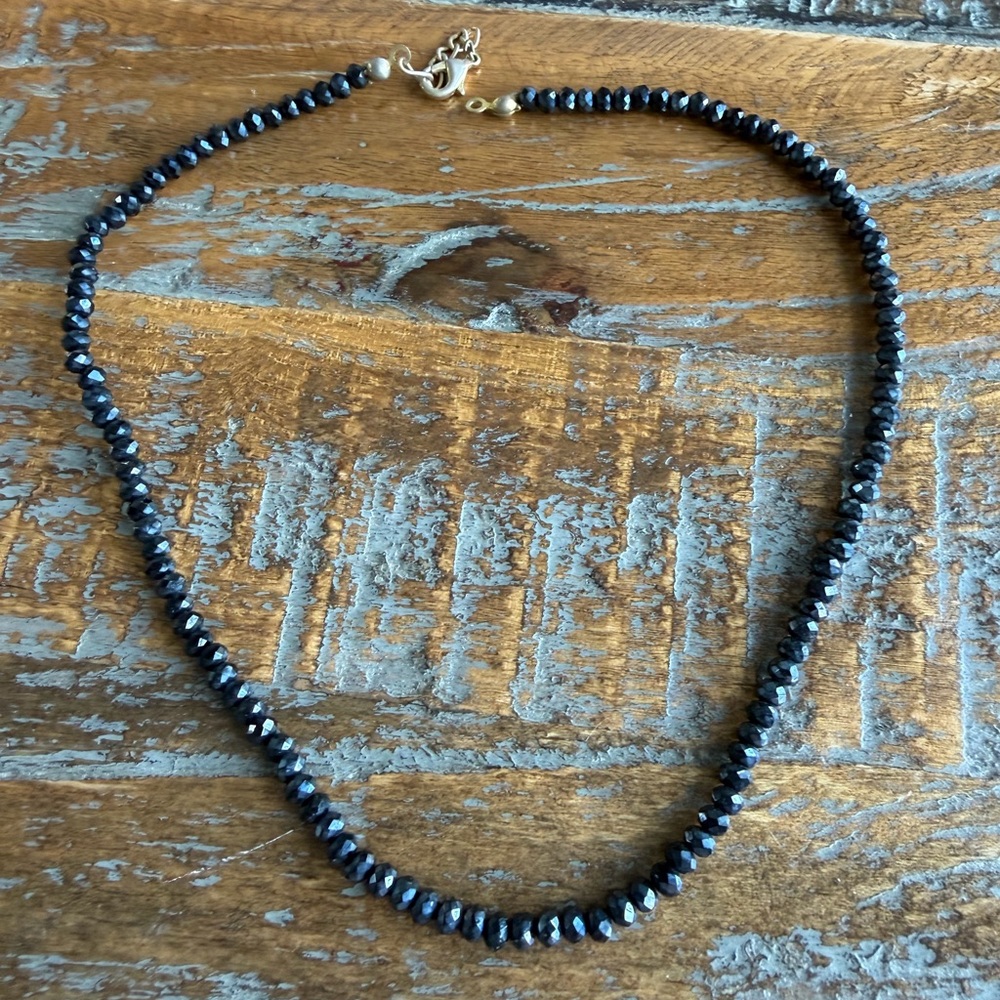 Elegant Black Crystal Beaded Necklace